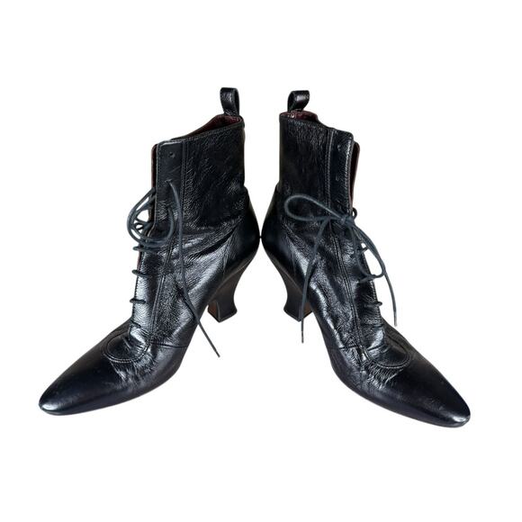 Marc Jacobs The Victorian Black Leather Lace-Up Ankle Boots Size 7 US - Picture 9 of 11